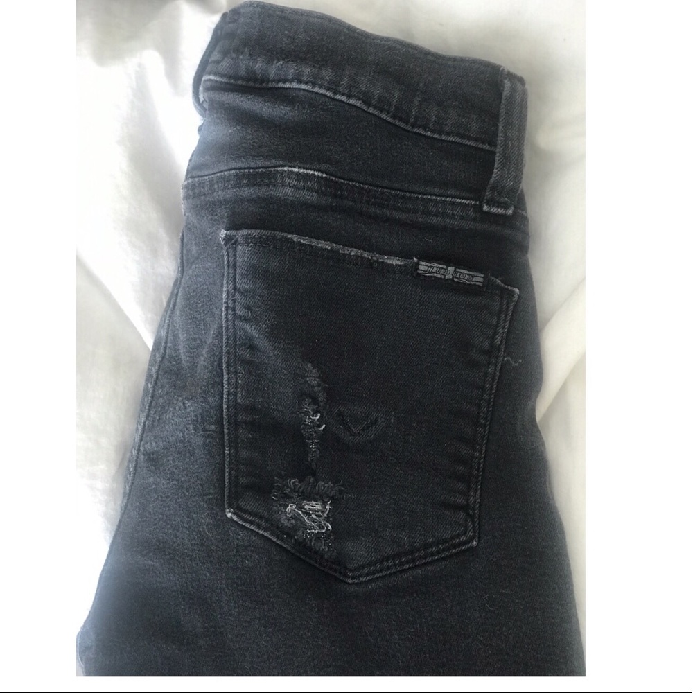 Hudson Black Distressed Denim